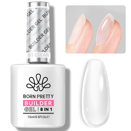 Gel à ongles Born Pretty 8-en-1 transparent, vue de face
