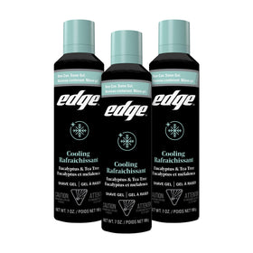Gel à raser Edge pour hommes, 3 pack, eucalyptus et arbre à thé