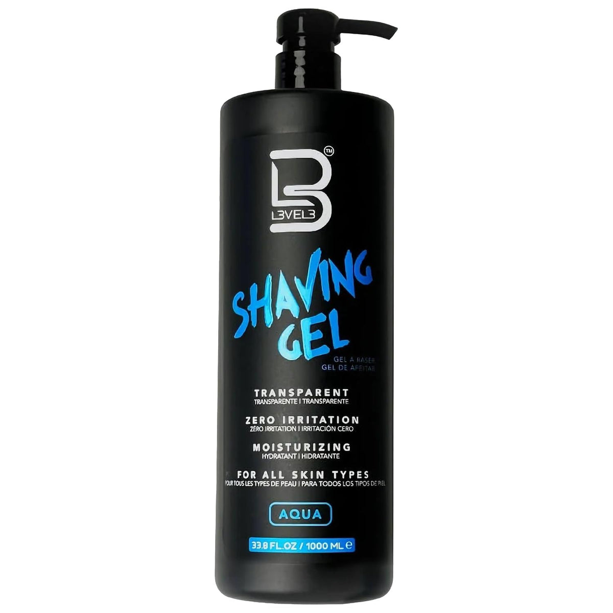 Gel à raser transparent L3 33,8 fl oz vue de face