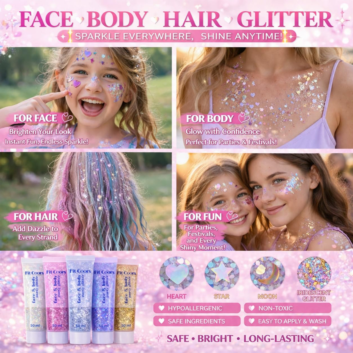 Gel brillant sur cheveux pour un look festif