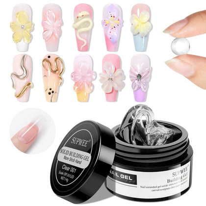 Gel Builder Solide SUPWEE 14g transparent avec moules inclus