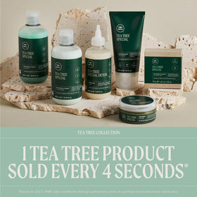 Gel coiffant Tea Tree 195g dans un environnement de salle de bain