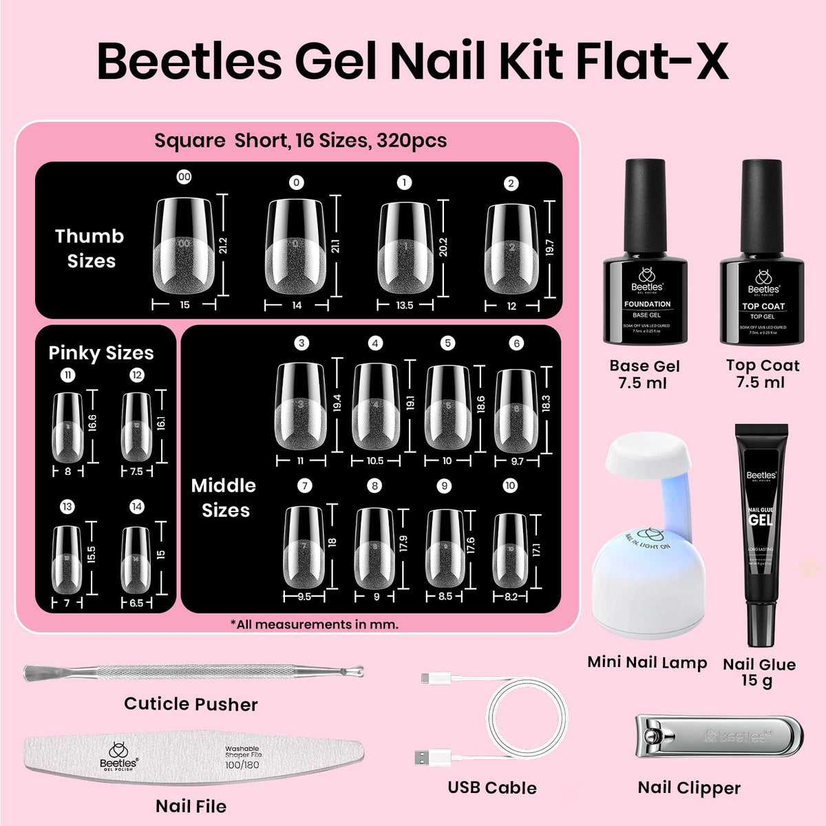 Gel colle solide pour ongles Beetles de 15g