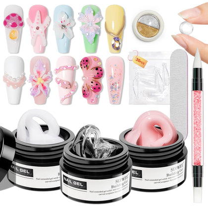 Gel constructeur 3D SUPWEE transparent 3*14g avec accessoires