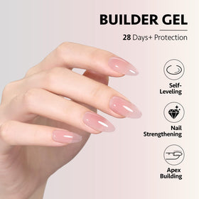Gel constructeur GAOY en couleur nude sur un fond blanc