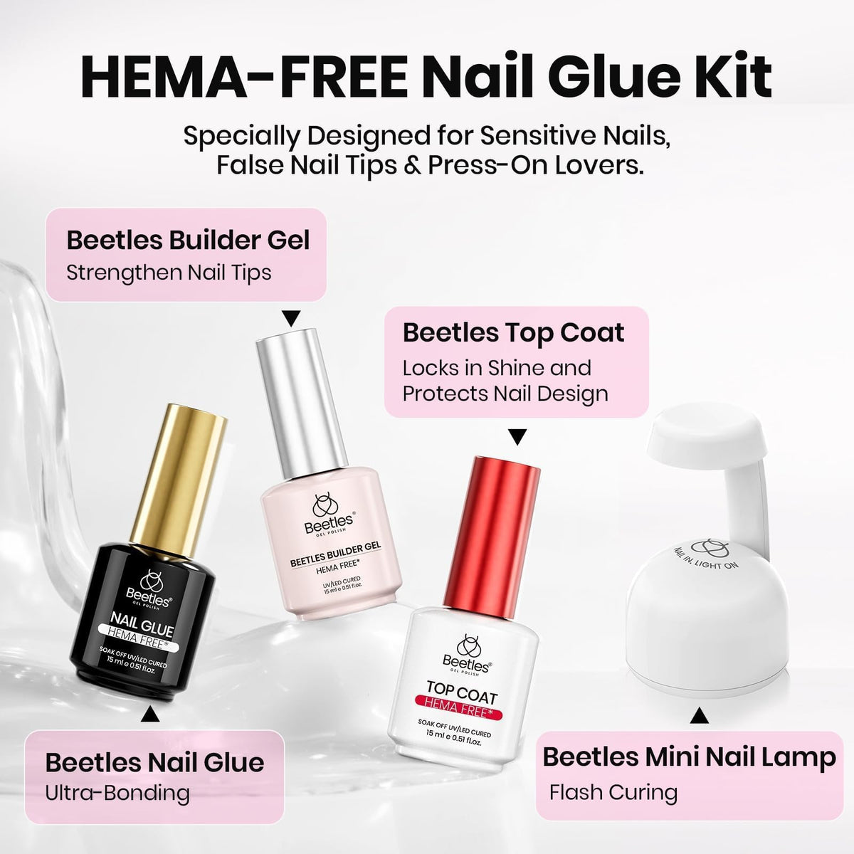 gel de colle pour ongles de 15ml de beetles