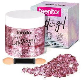 Gel de paillettes corporelles roses Teenitor, vue avant