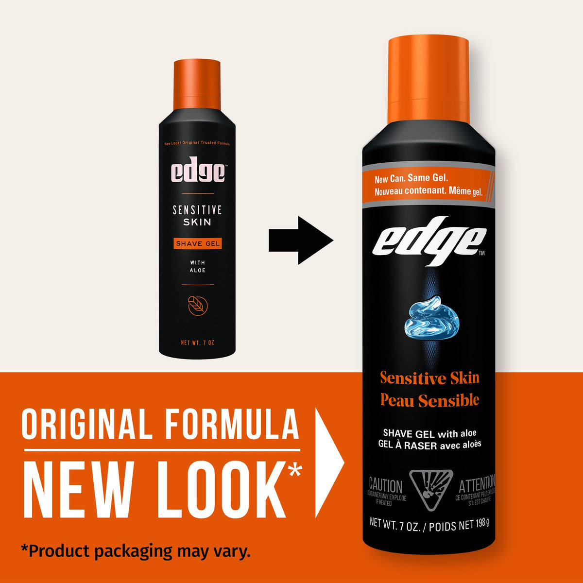 Gel de rasage Edge 7 oz pour hommes, packaging