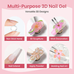 Gel de sculpture 3D SUPWEE appliqué sur des ongles