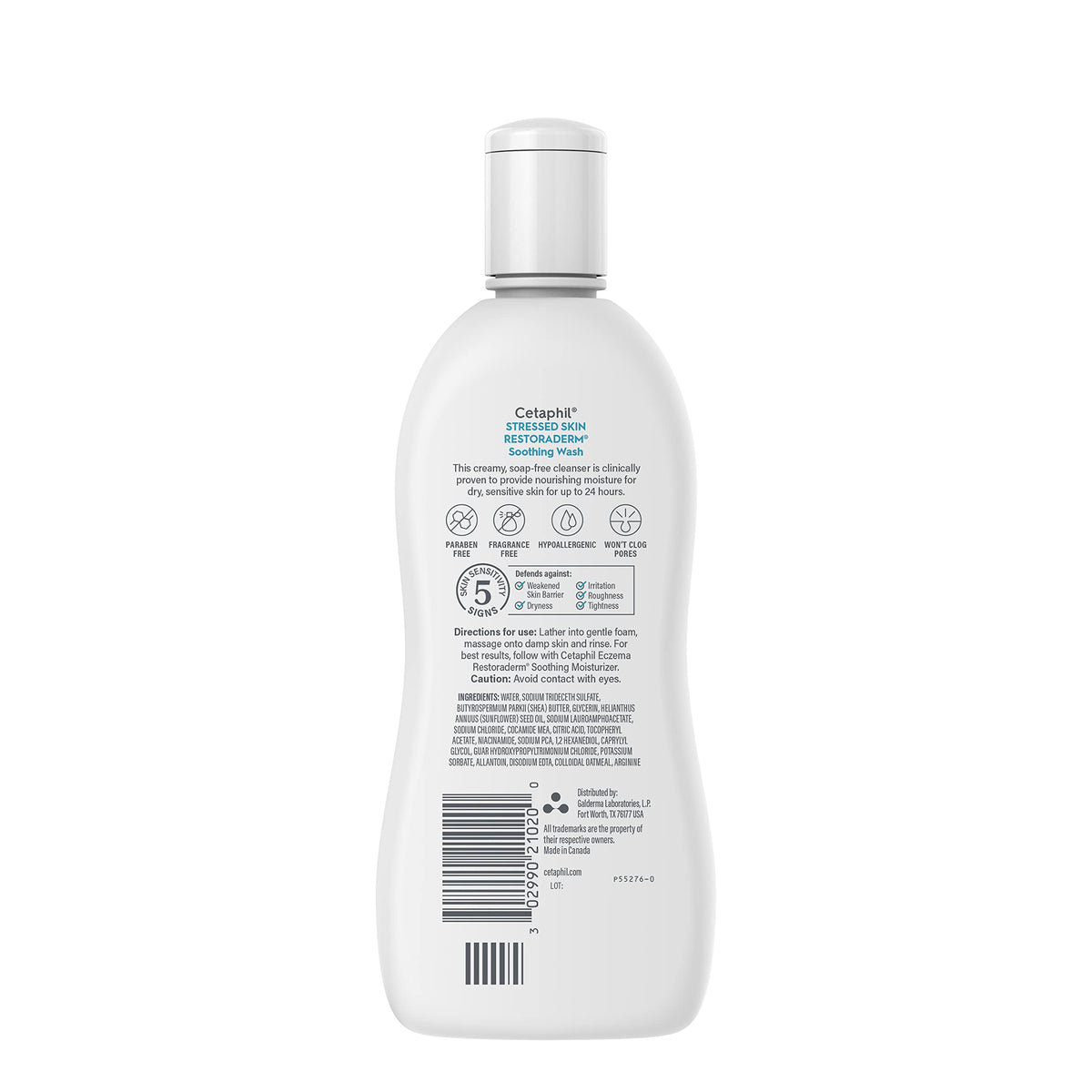 Gel douche apaisant Cetaphil Restoraderm sur une surface de bain