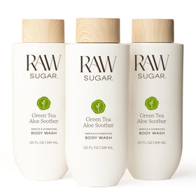 Gel douche apaisant RAW SUGAR Aloe Vera Thé Vert, vue avant