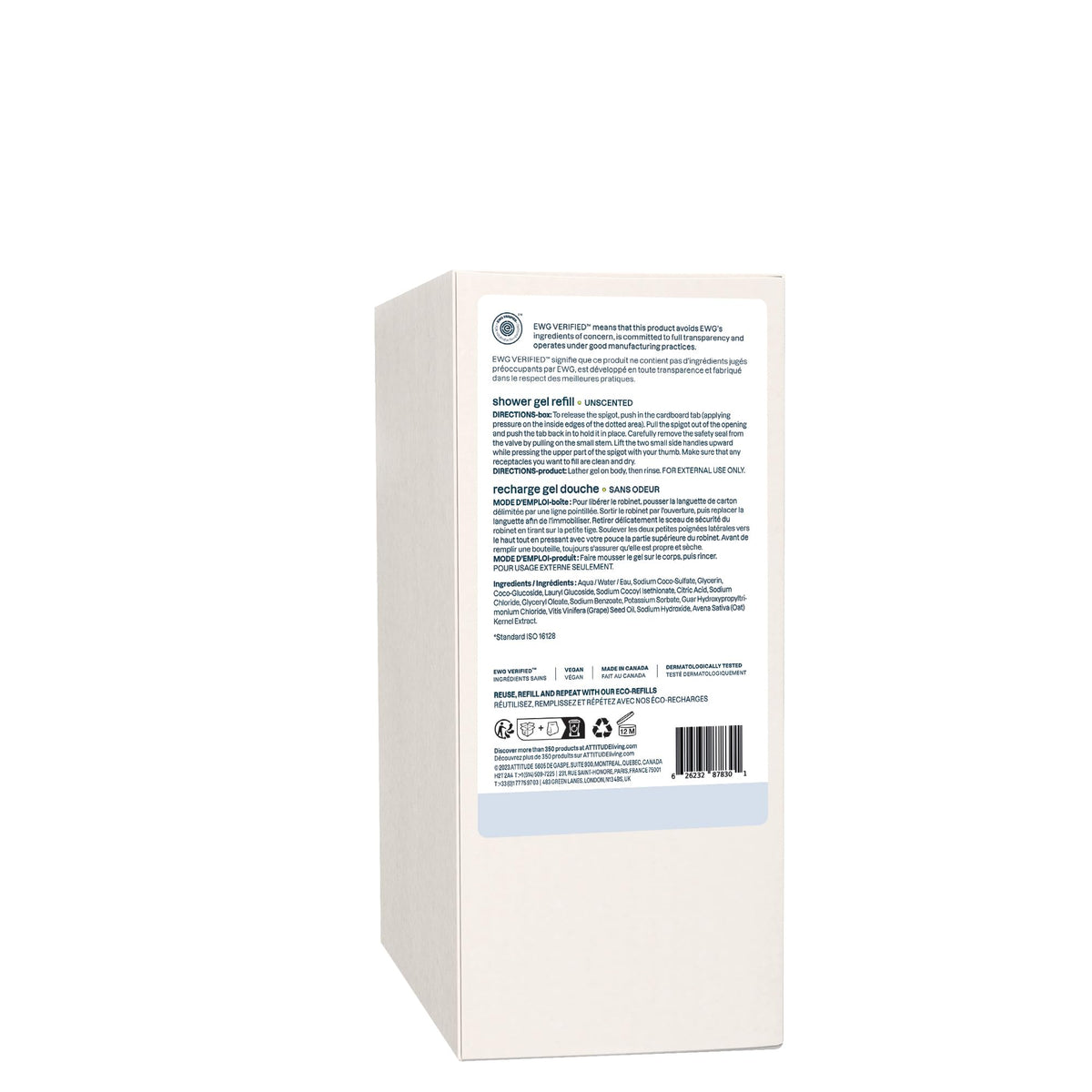 Gel Douche ATTITUDE avec extrait d'avoine