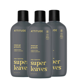 Gel douche ATTITUDE pour homme 473ml vue avant avec parfum ambre et agrumes