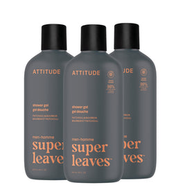 Gel douche ATTITUDE pour hommes, 3x 14 Fl Oz, packaging avant
