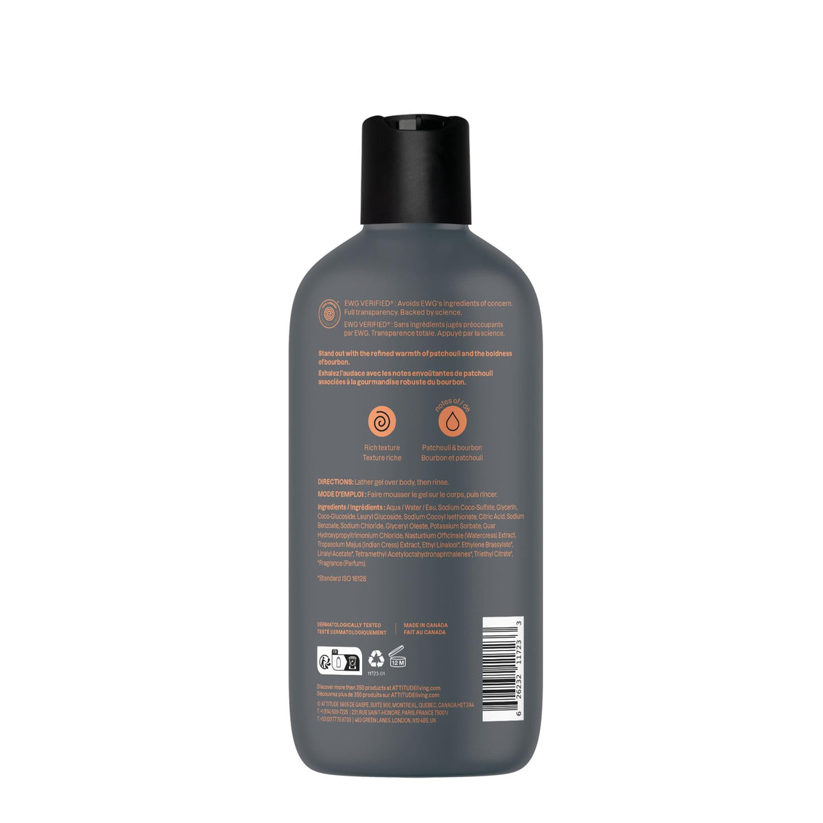 Gel douche ATTITUDE sur un fond de pierre naturelle
