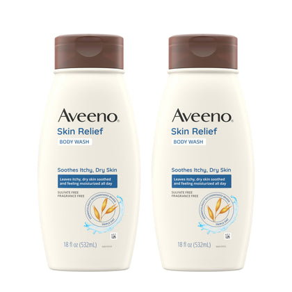 Gel Douche Aveeno Soin Sans Parfum 2 x 532 ml vue de face