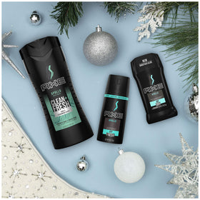 Gel douche AXE Apollo 473 ml, emballage et texture visible