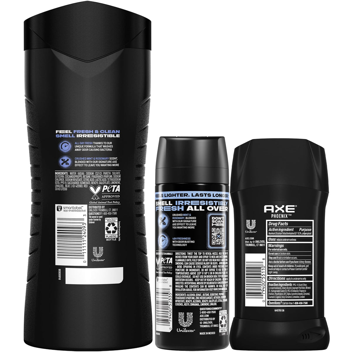 Gel douche AXE Phoenix 473 ml avec parfum de menthe verte et baies sauvages