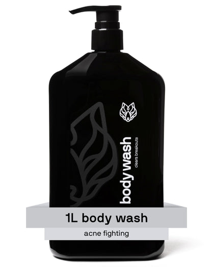 Gel douche Black Wolf 1L en vue avant avec étiquette