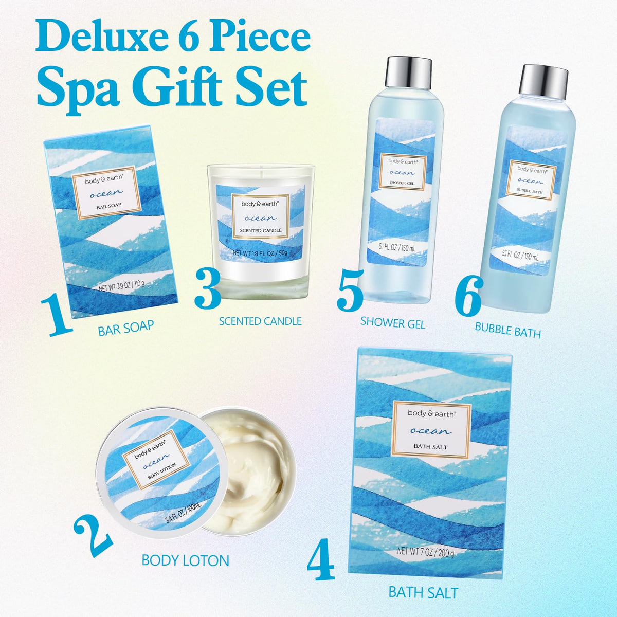 Gel douche BODY & EARTH dans le coffret de bain
