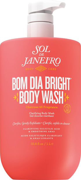 Gel Douche Bom Dia Bright 1L Sol de Janeiro avec pompe vue de face