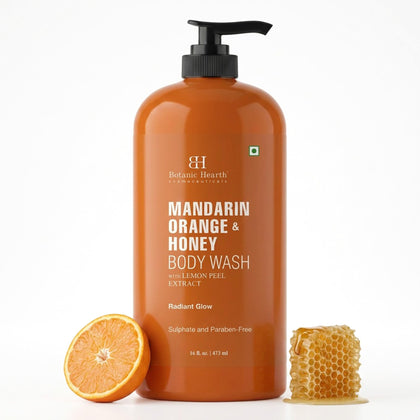 Gel douche Botanic Hearth 530g à la mandarine orange et miel vue de face