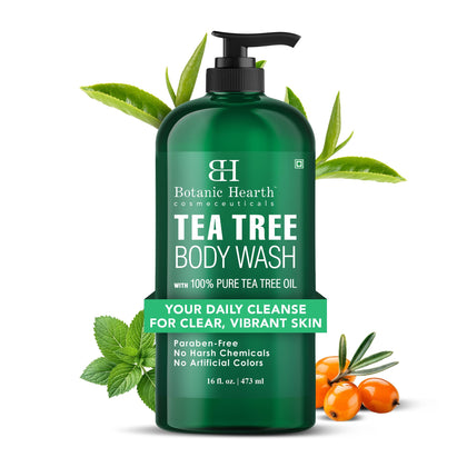 Gel douche Botanic Hearth à l'huile d'arbre à thé, vue avant