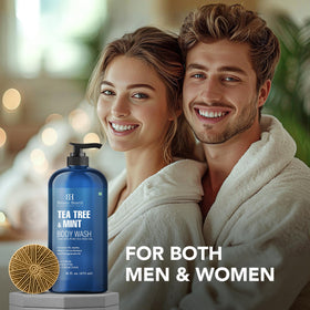 Gel douche Botanic Hearth Thé Vert & Menthe sur un porte-savon