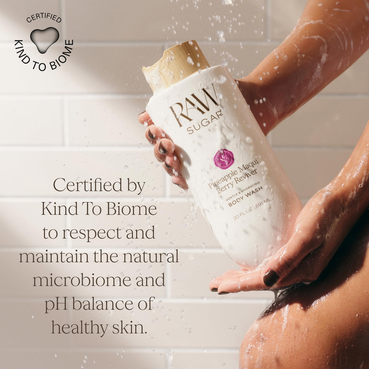 Gel Douche Caramel Vanille RAW SUGAR sur fond naturel
