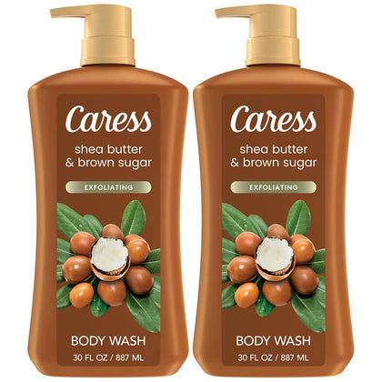 Gel douche Caress au beurre de karité et sucre brun, pack de 2