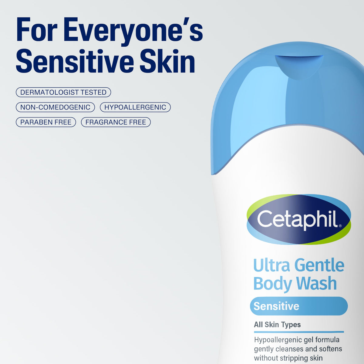 Gel douche Cetaphil Ultra Doux avec ingrédients naturels