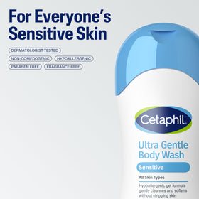 Gel douche Cetaphil Ultra Doux avec ingrédients naturels
