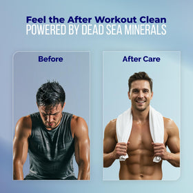 Gel douche Dead Sea Collection en utilisation dans une douche