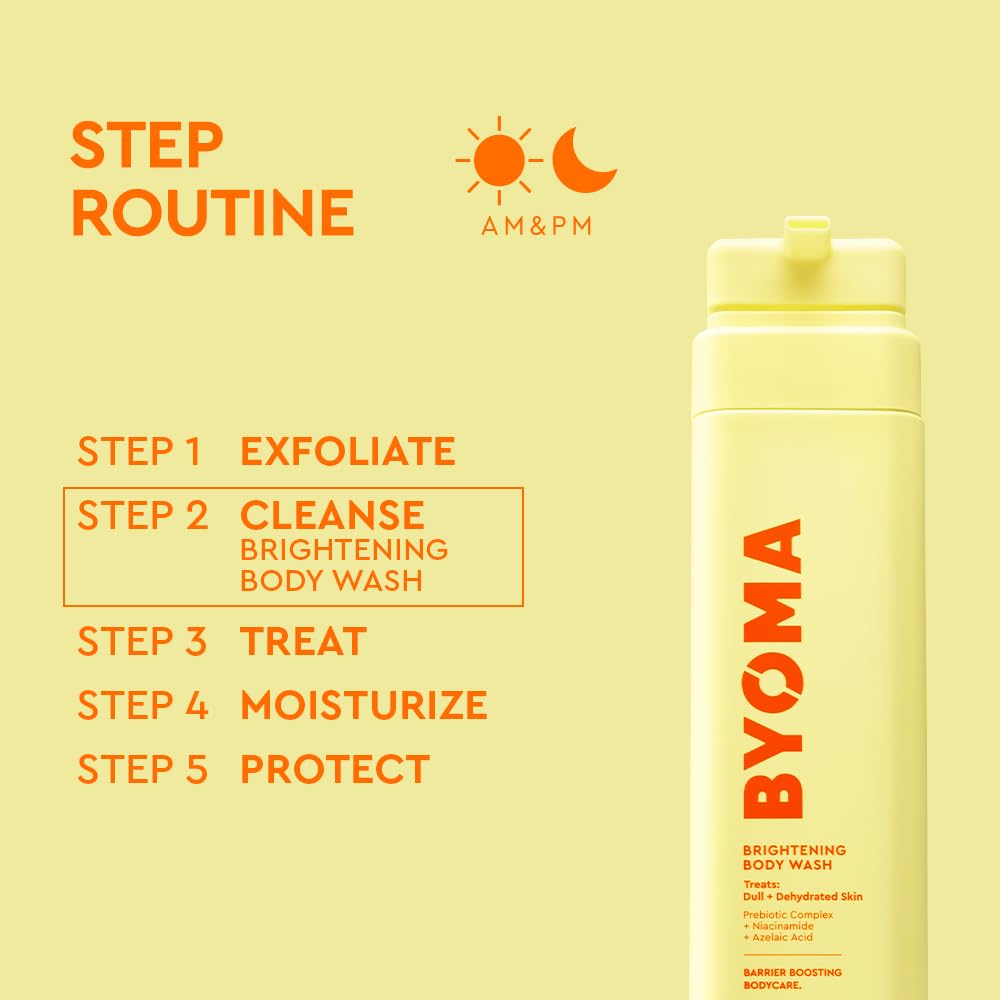 Gel douche éclaircissant BYOMA sur une étagère