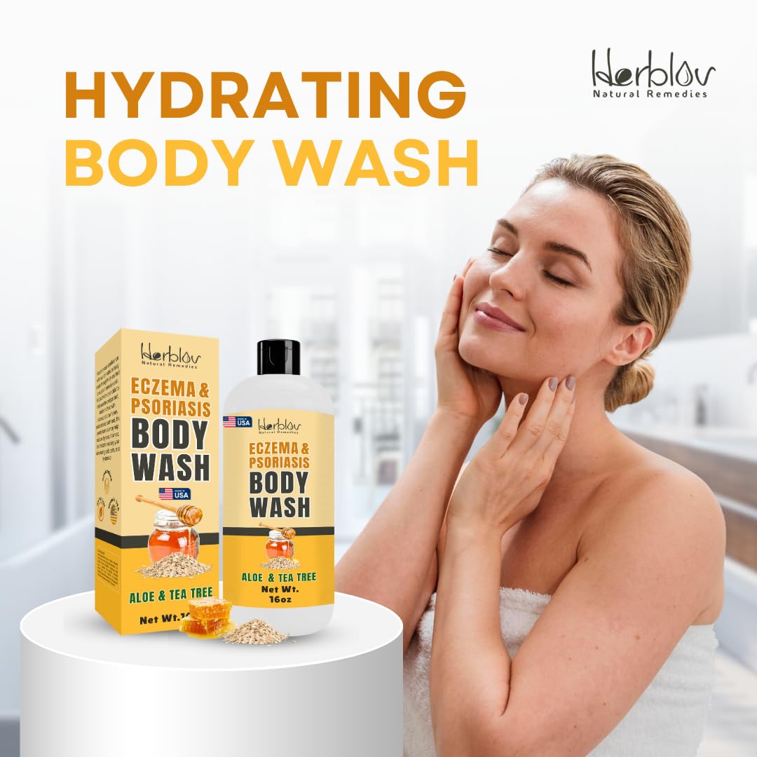Gel douche éczema Herblov en utilisation dans une douche