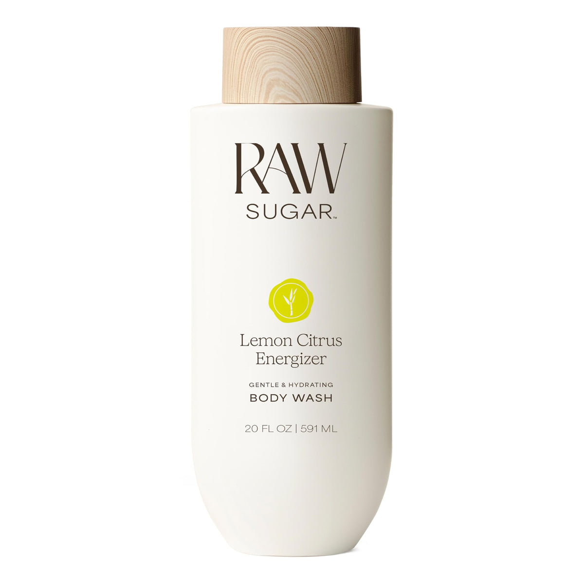 Gel douche énergisant au citron RAW SUGAR 20 Fl Oz vue avant
