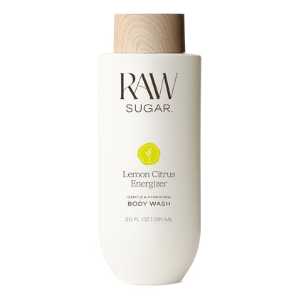 Gel douche énergisant au citron RAW SUGAR 20 Fl Oz vue avant