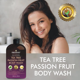 Gel douche First Botany 458g sur une surface de salle de bain