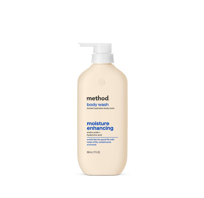 Gel douche hydratant Method 500ml vue avant avec pompe
