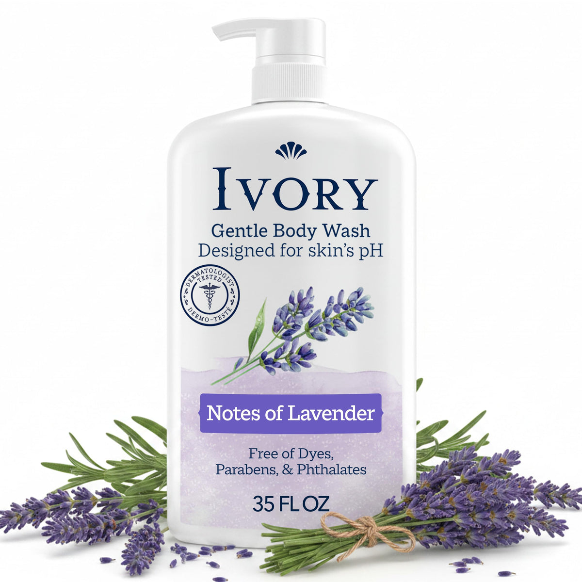Gel douche Ivory 1L parfum lavande vue de face