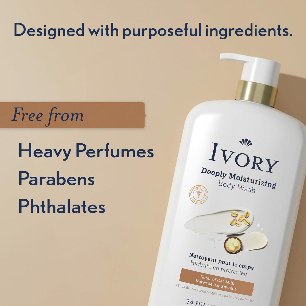 Gel douche Ivory au beurre de karité avec gouttes d'eau