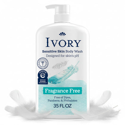 Gel douche Ivory Sensitive 1 L vue avant avec design épuré