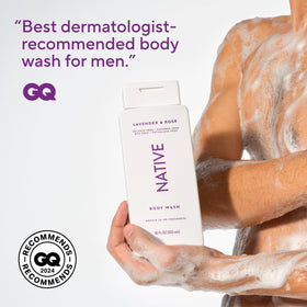 Gel douche Lavande & Rose avec un gant de toilette