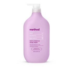 Gel douche Method Berry Balance 828 ml vue avant avec étiquette colorée