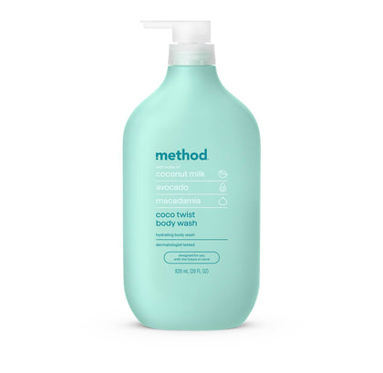 Gel douche Method Coco Twist 940g vue avant avec étiquette colorée