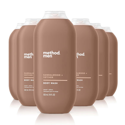 Gel Douche Method Sandalwood + Vetiver 6 Pack, vue de face
