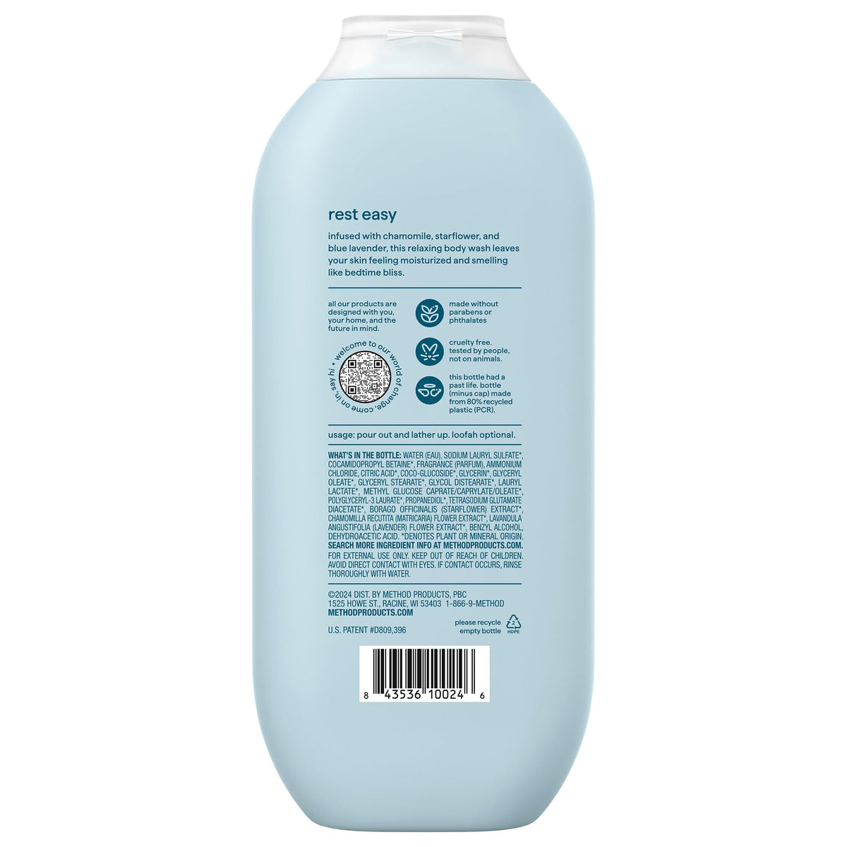 Gel douche Method Wind Down 532 ml avec ambiance relaxante