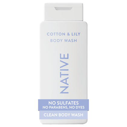 Gel douche Native au Coton et Lys bouteille vue avant