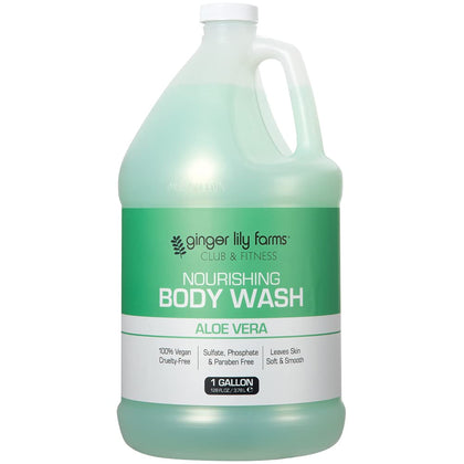 Gel douche nourrissant Ginger Lily Farms 1 L avec étiquette