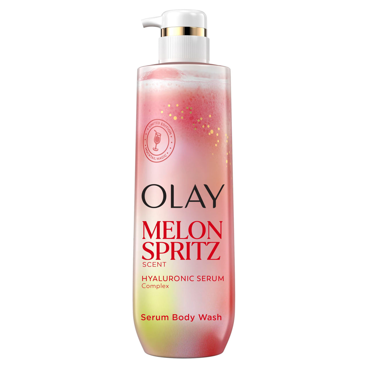 Gel douche Olay Melon Spritz 689g vue de face avec étiquette